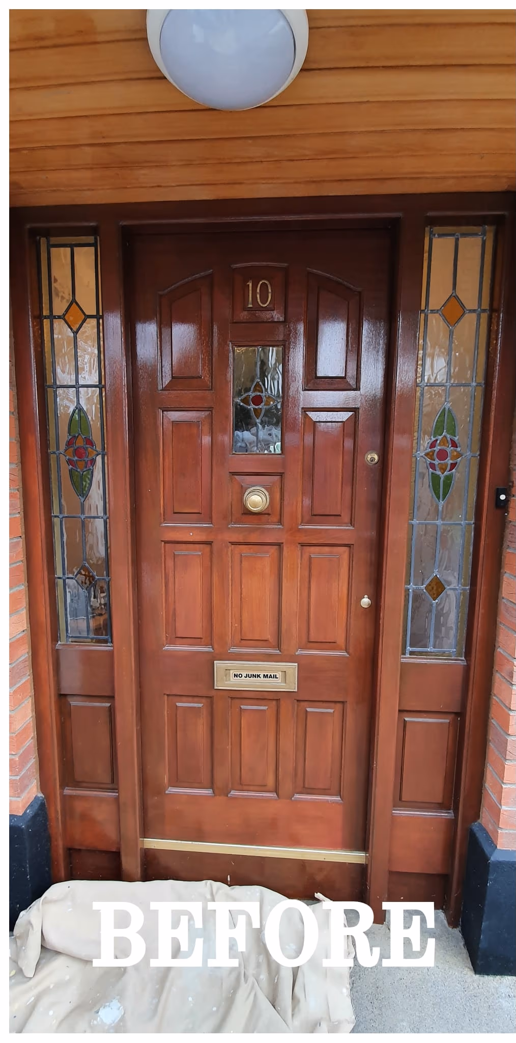 Period front door repainted grey with polished brass hardware in Dublin — image 2 of 2