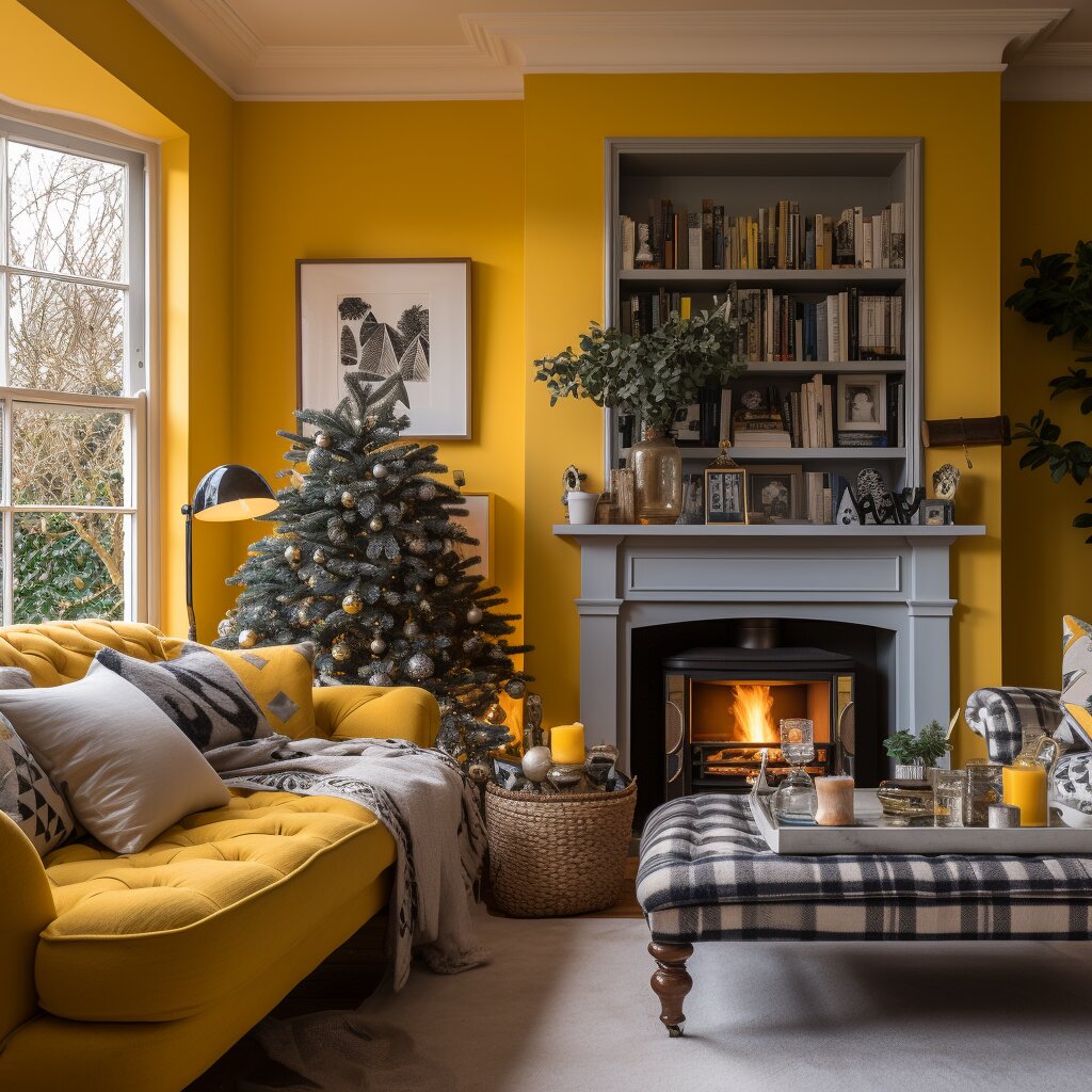 Interior of a dublin home decor for Christmas Bold Yellow