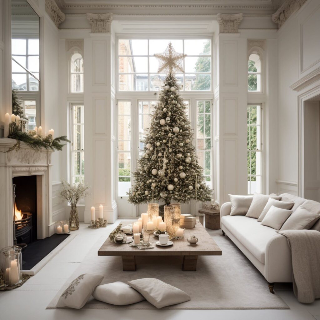 Interior of a dublin home decor for Christmas Crisp White