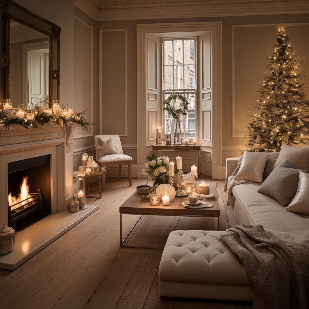 Interior of a dublin home decor for Christmas Warm Beige