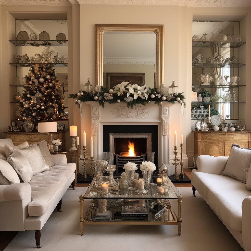 Interior of a dublin home decor for Christmas Warm White